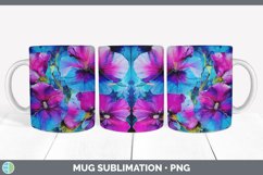 Neon Petunia Flowers Mug Wrap | Bundle Coffee Cup Designs Product Image 2