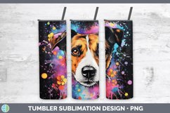 Neon Jack Russell Terrier Tumbler Sublimation 20 oz Skinny T Product Image 1