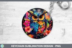 Neon Owl Keychain Sublimation Keyring Designs Product Image 1