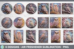 3D Owl Bird Air Freshener | Sublimation Car Freshener Design Product Image 2