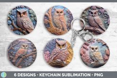 3D Owl Bird Keychain | Sublimation Keyring Designs Bundle Product Image 2
