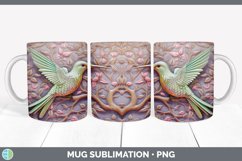 3D Hummingbird Bird Mug Wrap | Sublimation Coffee Cup Design Product Image 4