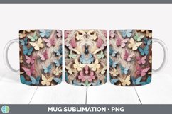 3D Butterflies Mug Wrap | Sublimation Coffee Cup Designs Bun Product Image 2