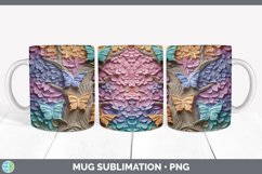 3D Butterflies Mug Wrap | Sublimation Coffee Cup Designs Bun Product Image 3