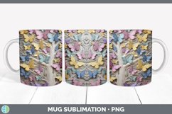 3D Butterflies Mug Wrap | Sublimation Coffee Cup Designs Bun Product Image 4