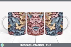 3D Butterflies Mug Wrap | Sublimation Coffee Cup Designs Bun Product Image 5