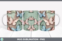 3D Butterflies Mug Wrap | Sublimation Coffee Cup Designs Bun Product Image 6