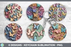 3D Butterflies Keychain | Sublimation Keyring Designs Bundle Product Image 2
