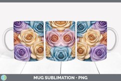 3D Rose Flowers Mug Wrap | Sublimation Coffee Cup Designs Bu Product Image 4