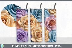 3D Rose Flowers Tumbler | Sublimation 3D Tumbler Wrap Product Image 4