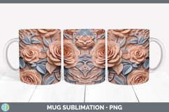 3D Rose Flowers Mug Wrap | Sublimation Coffee Cup Designs Bu Product Image 5