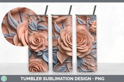 3D Rose Flowers Tumbler | Sublimation 3D Tumbler Wrap Product Image 5