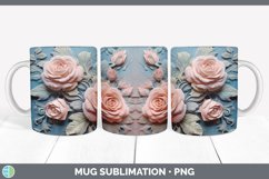 3D Rose Flowers Mug Wrap | Sublimation Coffee Cup Designs Bu Product Image 6