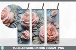 3D Rose Flowers Tumbler | Sublimation 3D Tumbler Wrap Product Image 6