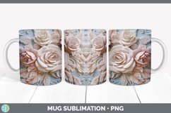 3D Rose Flowers Mug Wrap | Sublimation Coffee Cup Designs Bu Product Image 7