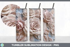 3D Rose Flowers Tumbler | Sublimation 3D Tumbler Wrap Product Image 7