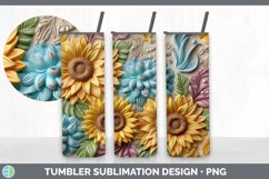 3D Sunflower Flowers Tumbler | Sublimation 3D Tumbler Wrap Product Image 2