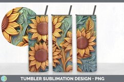 3D Sunflower Flowers Tumbler | Sublimation 3D Tumbler Wrap Product Image 4