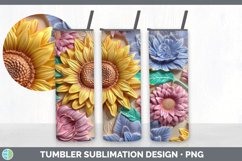 3D Sunflower Flowers Tumbler | Sublimation 3D Tumbler Wrap Product Image 6