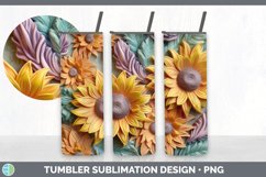 3D Sunflower Flowers Tumbler | Sublimation 3D Tumbler Wrap Product Image 7