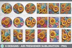 3D Sunflower Flowers Air Freshener | Sublimation Car Freshen Product Image 2