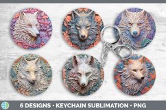 3D Wolf Keychain | Sublimation Keyring Designs Bundle Product Image 2