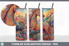 Psychedelic Horse Flowers Tumbler | Sublimation 20 oz Skinny Product Image 2