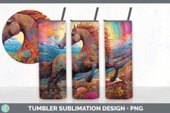 Psychedelic Horse Flowers Tumbler | Sublimation 20 oz Skinny Product Image 3