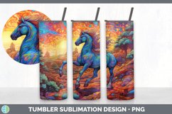 Psychedelic Horse Flowers Tumbler | Sublimation 20 oz Skinny Product Image 4