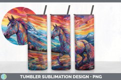 Psychedelic Horse Flowers Tumbler | Sublimation 20 oz Skinny Product Image 5