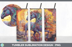 Psychedelic Horse Flowers Tumbler | Sublimation 20 oz Skinny Product Image 6