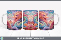 Psychedelic Dragon Flowers Mug Wrap | Sublimation Coffee Cup Product Image 2
