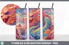 Psychedelic Dragon Flowers Tumbler | Sublimation 20 oz Skinn Product Image 2