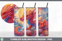 Psychedelic Dragon Flowers Tumbler | Sublimation 20 oz Skinn Product Image 3