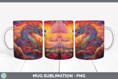 Psychedelic Dragon Flowers Mug Wrap | Sublimation Coffee Cup Product Image 4