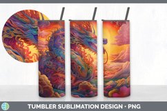 Psychedelic Dragon Flowers Tumbler | Sublimation 20 oz Skinn Product Image 4