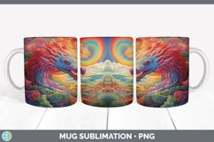 Psychedelic Dragon Flowers Mug Wrap | Sublimation Coffee Cup Product Image 5