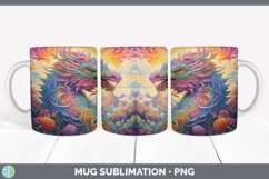 Psychedelic Dragon Flowers Mug Wrap | Sublimation Coffee Cup Product Image 6
