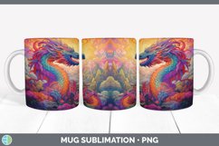 Psychedelic Dragon Flowers Mug Wrap | Sublimation Coffee Cup Product Image 7