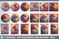 Psychedelic Dragon Flowers Air Freshener | Sublimation Car F Product Image 2