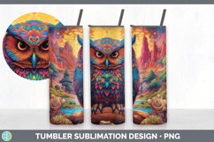 Psychedelic Owl Bird Tumbler | Sublimation 20 oz Skinny Tumb Product Image 2