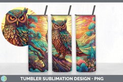 Psychedelic Owl Bird Tumbler | Sublimation 20 oz Skinny Tumb Product Image 3