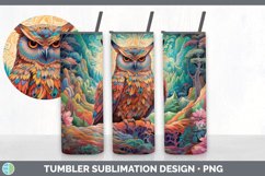 Psychedelic Owl Bird Tumbler | Sublimation 20 oz Skinny Tumb Product Image 4