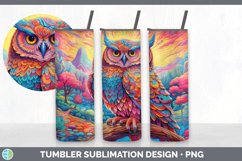 Psychedelic Owl Bird Tumbler | Sublimation 20 oz Skinny Tumb Product Image 5