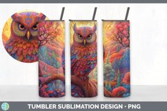 Psychedelic Owl Bird Tumbler | Sublimation 20 oz Skinny Tumb Product Image 6