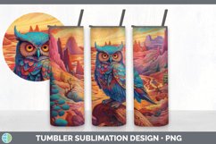 Psychedelic Owl Bird Tumbler | Sublimation 20 oz Skinny Tumb Product Image 7