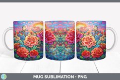Psychedelic Rose Flowers Mug Wrap | Sublimation Coffee Cup D Product Image 2