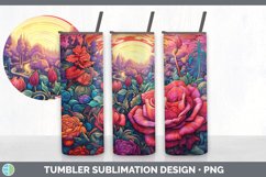 Psychedelic Rose Flowers Tumbler | Sublimation 20 oz Skinny Product Image 3