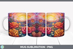 Psychedelic Rose Flowers Mug Wrap | Sublimation Coffee Cup D Product Image 4