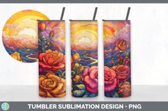 Psychedelic Rose Flowers Tumbler | Sublimation 20 oz Skinny Product Image 4